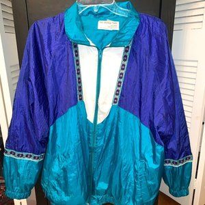 Vintage 80s style wind breaker, size 1x